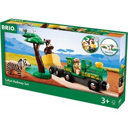BRIO - 33720 Starter Set Ferrovia Safari, BRIO World Ferrovie, 14 Pezzi - BRIO33720