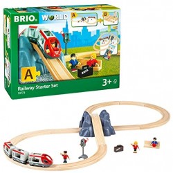 BRIO 33773 Set Binari, Pacchetto Starter di Binari, 26 Pezzi, Età Raccomandata 3+