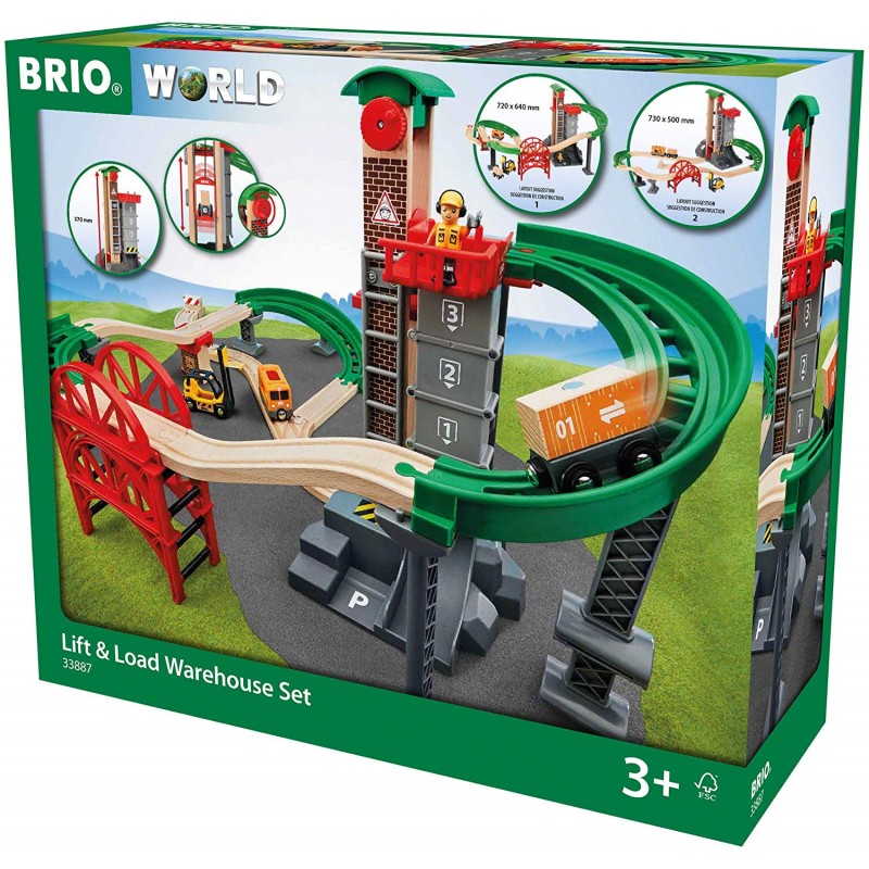 brio-33887 set deposito solleva e carica, multicolore, 33887