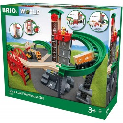 brio-33887 set deposito solleva e carica, multicolore, 33887