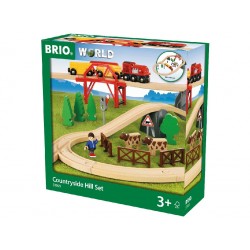brio world ab 33909 – country side hill set, stazione ferroviaria set, multicolore