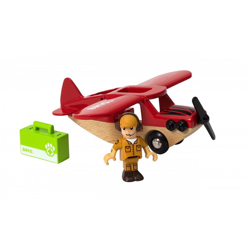 brio aeroplano per safari, multicolore, 33963