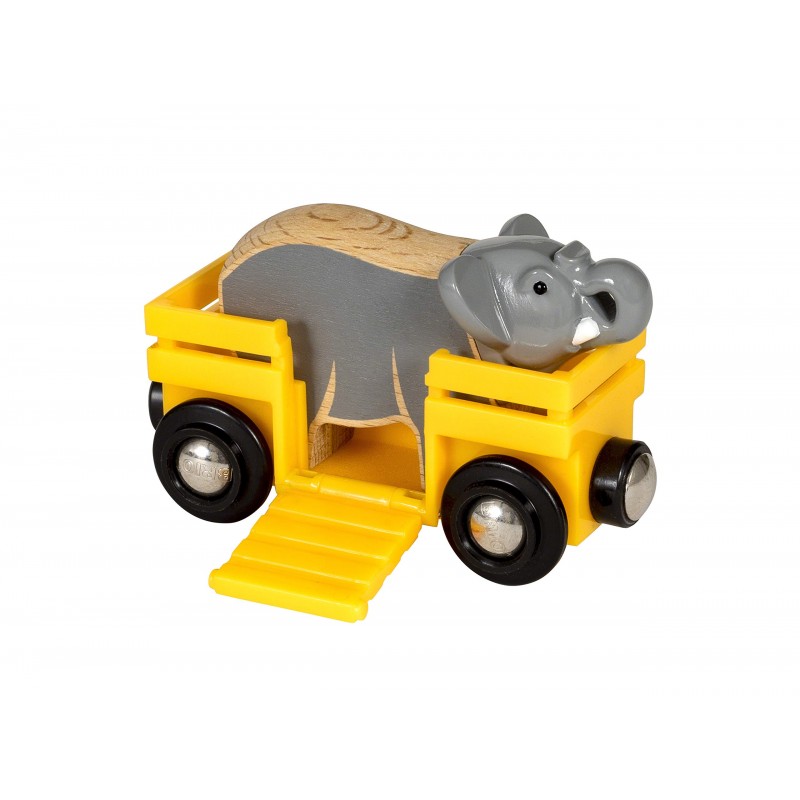 brio vagone con elefante, multicolore, 33969