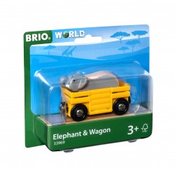 brio vagone con elefante, multicolore, 33969