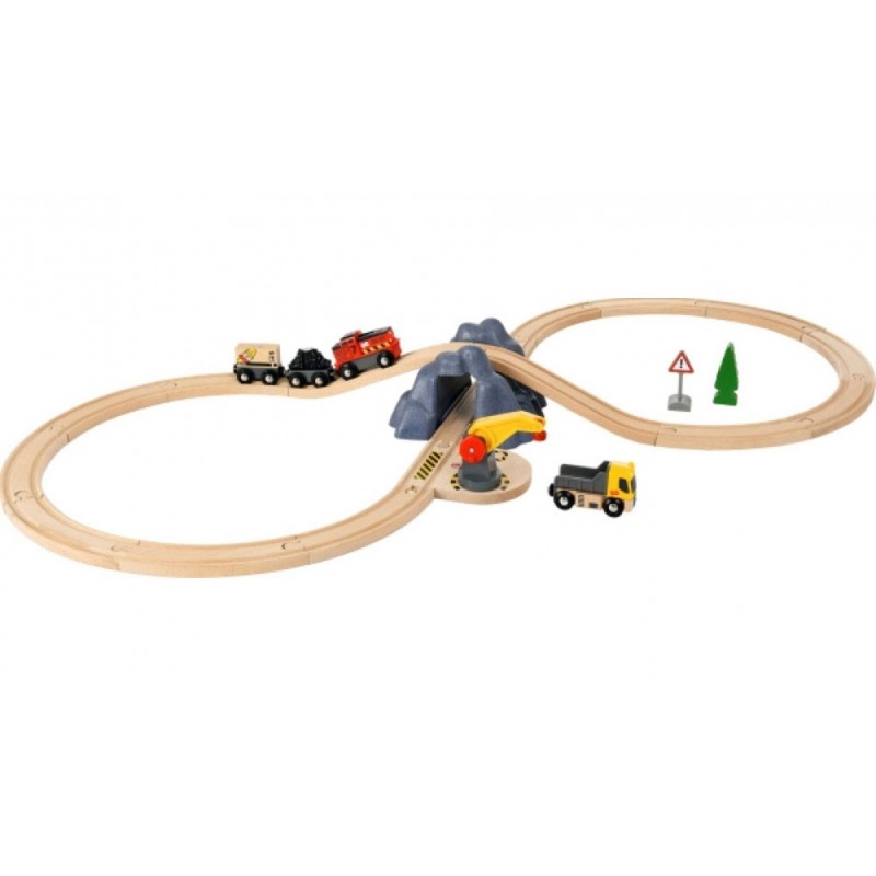 brio 33983 - set di 8 tunnel in legno a batteria