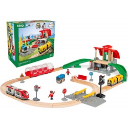 BRIO - 33989 Set Stazione Centrale, Include Binari, BRIO World Ferrovie, 37 Pezzi - BRIO33989