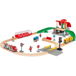 BRIO - 33989 Set Stazione Centrale, Include Binari, BRIO World Ferrovie, 37 Pezzi - BRIO33989