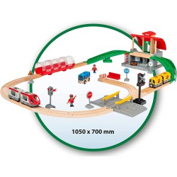 BRIO - 33989 Set Stazione Centrale, Include Binari, BRIO World Ferrovie, 37 Pezzi - BRIO33989