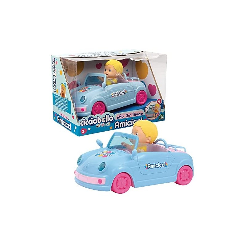 Giochi Preziosi - Cicciobello - Amicicci Auto Cabrio, incluso Mini Personaggio con maglietta e pannolino colorato, CC020000