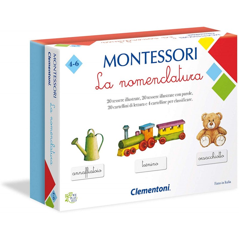 clementoni-16101-montessori-la nomenclatura, gioco educativo, multicolore, 16101