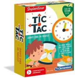 Clementoni- Sapientino L Emozione di Imparare-Tic Tac Quanto Dura Un Minuto-Made in Italy-Play for Future, Orologio, Gioco educa