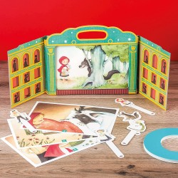 Clementoni - Sapientino Il Teatrino delle Storie, Gioco Educativo 3 anni, Teatrino per Bambini Kamishibai in Cartone 100% Ricicl