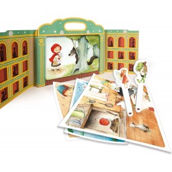 Clementoni - Sapientino Il Teatrino delle Storie, Gioco Educativo 3 anni, Teatrino per Bambini Kamishibai in Cartone 100% Ricicl