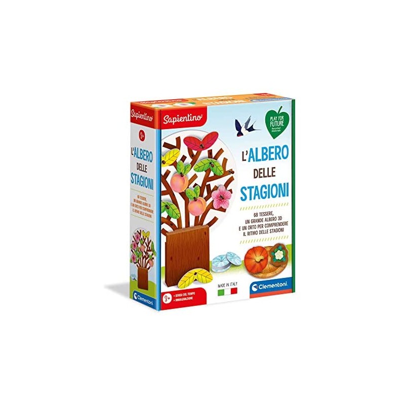 Clementoni 16260 Sapientino, albero delle Stagioni, Made in Italy, gioco educativo bambini 3 anni con tessere illustrate, gioco 