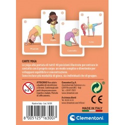 Clementoni - Yoga Mazzo di Carte bambini, gioco di società per tutta la famiglia, 1-6 giocatori - CL16300
