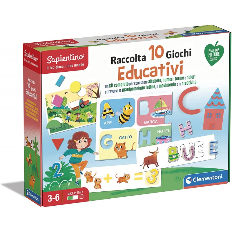 Clementoni- Sapientino-Raccolta 10 Giochi Montessori 3 Anni, Gioco