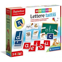 Clementoni- Sapientino Lettere tattili Montessori 3 Anni, Gioco educativo per Imparare l alfabeto, Sviluppo linguaggio-Made in I