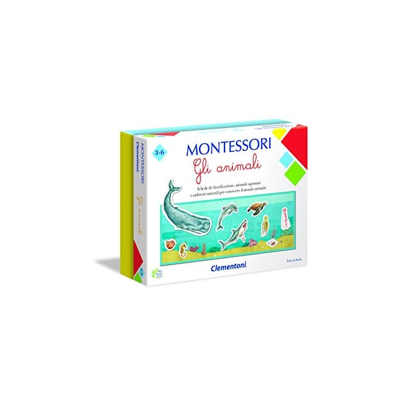 Clementoni 16100, Montessori, Gli Animali, Made in Italy, Gioco Montessori 3 anni, Gioco Educativo Metodo Montessoriano (Version