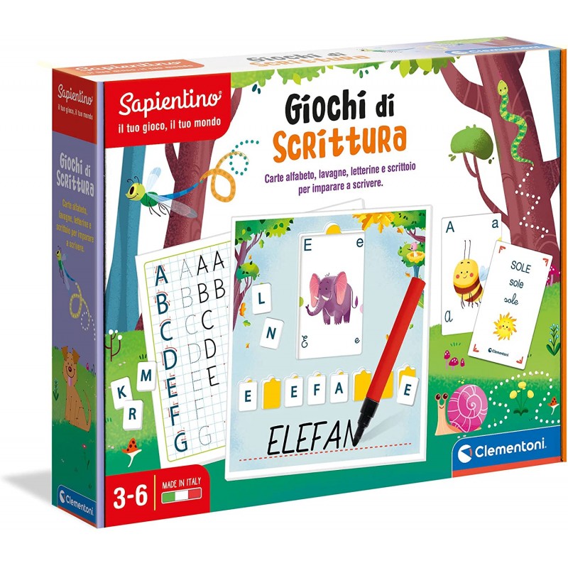 Clementoni- Sapientino-Giochi di Scrittura, Gioco educativo 4 Anni per  Imparare a Scrivere, Sviluppo linguaggio-Materiali