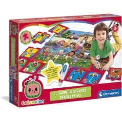 Clementoni - Tappeto Gigante Cocomelon - Maxi 24 Pezzi, Puzzle con Penna interattiva (batterie Incluse), Gioco educativo elettro