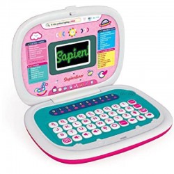 Clementoni - Sapientino - Il Mio Primo Computer PINK - educativo interattivo- Laptop per Bambini 30 attività - CL16403