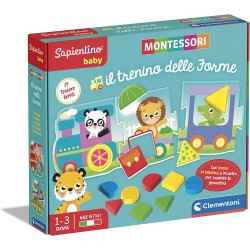 Clementoni - Sapientino Baby Trenino delle Forme - Gioco Educativo 1 Anno (Versione in Italiano), Giochi Montessori - CL16414