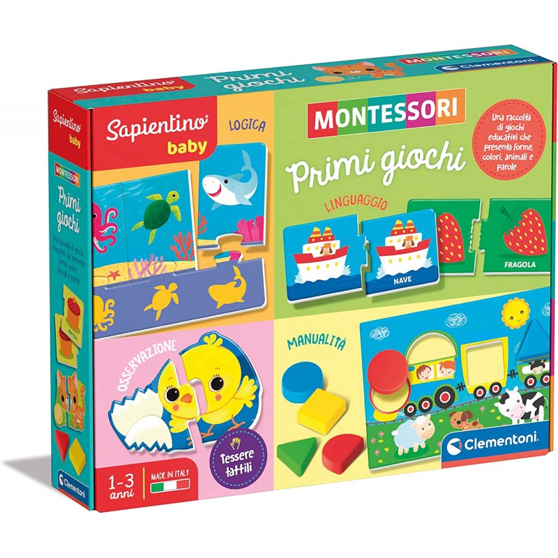 Clementoni - Sapientino Baby Primi Gioco Educativo 1 Anno (Versione in Italiano), Giochi Montessori - CL16415