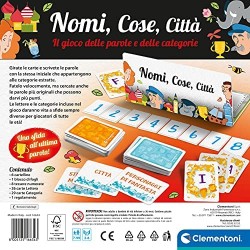 Clementoni - 16634 - Nomi, Cose, Città - gioco da tavolo, gioco di società per tutta la famiglia, gioco di vocaboli, 2-6 giocato