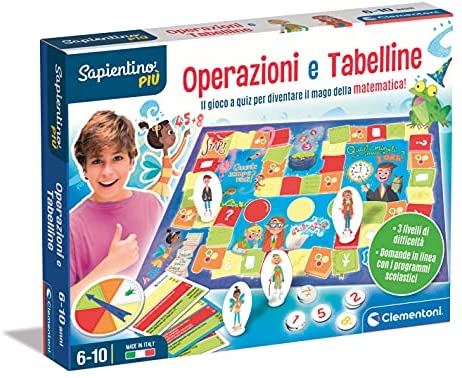 Clementoni Sapientino-Operazioni, Gioco educativo 6 Anni per Imparare i  Numeri-tabelline per Bambini-Made in Italy, Multicolore