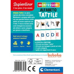 Clementoni - Sapientino Montessori, Carte Alfabeto Tattile, gioco Montessori 3 anni, flashcard alfabeto e lettere, propedeutico 