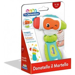 Baby Clementoni - 17327 - Donatello Il Martello - Gioco Prima Infanzia - Giocattolo Elettronico Parlante (Batterie Incluse), Bam