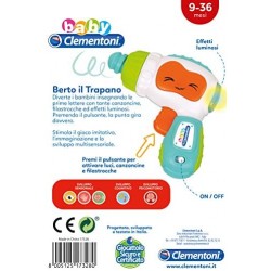 Baby Clementoni - 17328 - Berto Il Trapano - Gioco Prima Infanzia - Giocattolo Elettronico Parlante Italiano (Batterie Incluse),