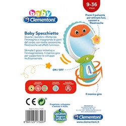 Baby Clementoni - 17329 - Baby Specchietto - Gioco Prima Infanzia - Giocattolo Elettronico Parlante Italiano (Batterie Incluse),