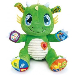 Clementoni- Dragon Interactive Plush-Peluche educativo Suoni e luci (Versione in Italiano), 6 Mesi+, 17392