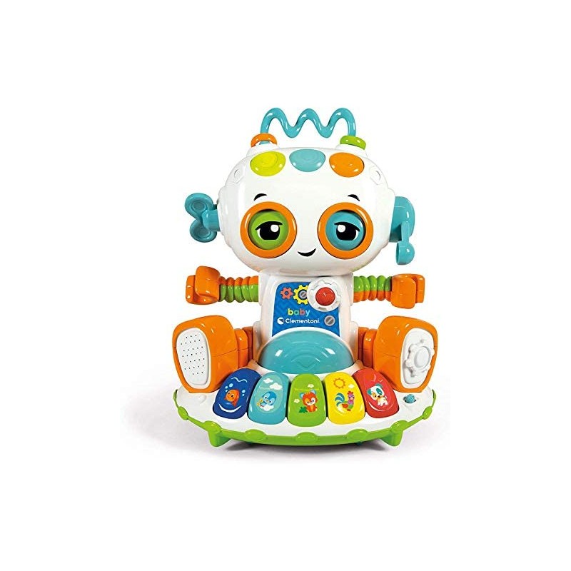 Clementoni- Baby Robot-Gioco elettronico parlante (Versione in Italiano), 12 Mesi+, 17393