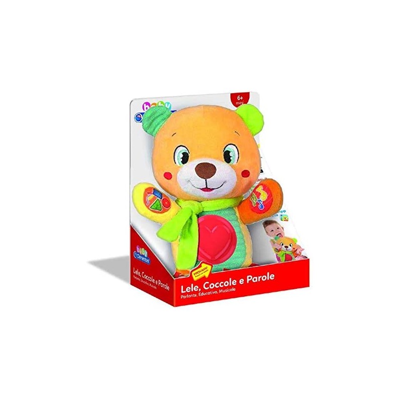 Clementoni- Lele Coccole e Parole-Orsetto Peluche parlante interattivo-Gioco educativo Prima Infanzia, 6 Mesi+, 17398