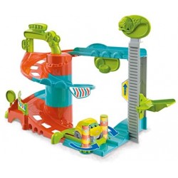 Clementoni- Fun Garage Baby Track-playset macchinine-Made in Italy-Play for Future, 18 Mesi+, 17404