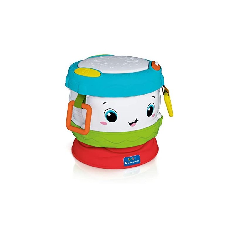 Clementoni Activity Baby Drum, Tamburo Elettronico, Gioco, Strumenti Musicali per Bambini 10 Mesi+, Multicolore, 17409