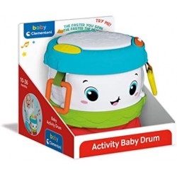 Clementoni Activity Baby Drum, Tamburo Elettronico, Gioco, Strumenti Musicali per Bambini 10 Mesi+, Multicolore, 17409