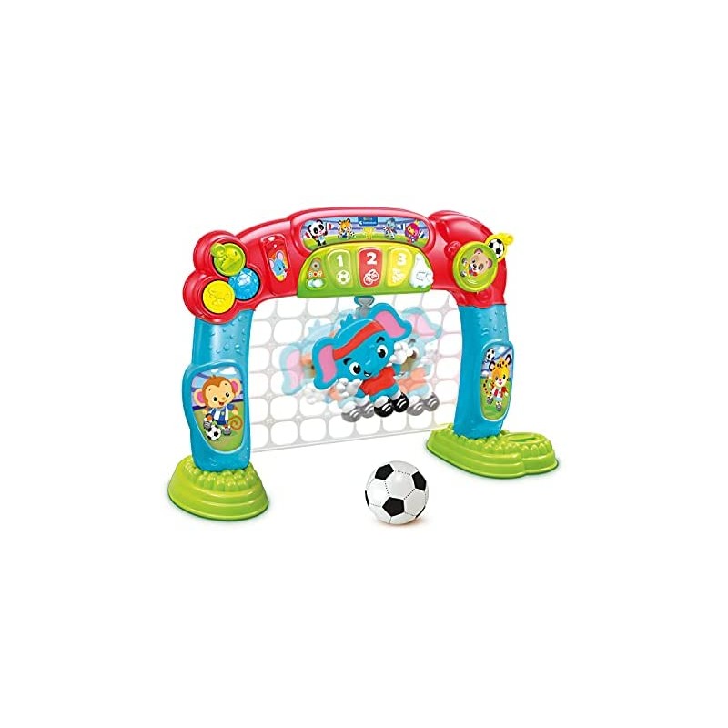 Clementoni- Tira e Segna Goleador Evolution, Porta Calcio per Bambini 18  Mesi-Gioco elettronico e interattivo