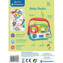 Clementoni Baby Radio Giocattolo Prima Infanzia, Gioco Musicale elettronico, Centro Attività, Bambini 10 mesi+, Multicolore, 174