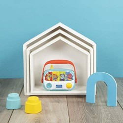 Clementoni Baby Radio Giocattolo Prima Infanzia, Gioco Musicale elettronico, Centro Attività, Bambini 10 mesi+, Multicolore, 174