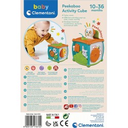 Clementoni - Cubo attività - Gioco Bambini 10 Mesi, Gioco Cucù - cubo multiattività Ecologico, in plastica Riciclata - CL17672