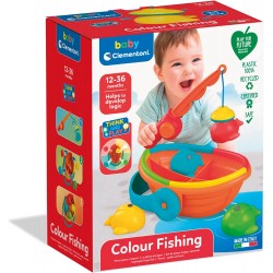 Clementoni - Gioca e Impara-Barchetta 12 Mesi, Gioco Pesca Bambini, sviluppa coordinazione e capacità manuali e logiche-Ecologic
