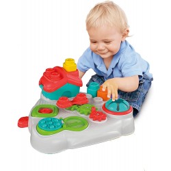 Clementoni - Soft Clemmy-Touch, Discover & Play Sensory Table - Tavolino Bambini 10 Mesi con Mattoncini Morbidi - CL17704
