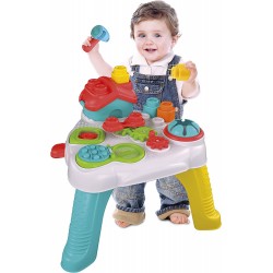 Clementoni - Soft Clemmy-Touch, Discover & Play Sensory Table - Tavolino Bambini 10 Mesi con Mattoncini Morbidi - CL17704