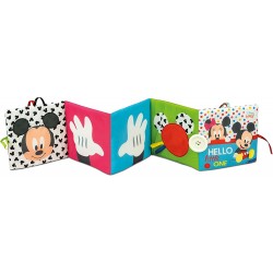 Clementoni - Disney Baby Primi Mesi Che stimola Sensi e manualità, Morbido, Libro di Stoffa sensoriale, Gioco Neonato 0+, 100% L