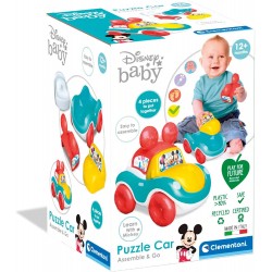 Clementoni - Disney Baby Macchinina Componibile - Gioco Bambini 12 Mesi, sviluppa manualità e Associazione logica, macchinina Ec
