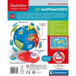 Clementoni - Sapientino - Il Mio Primo Globo Interattivo Parlante (Versione in Italiano), Mappamondo Bambini - CL17730