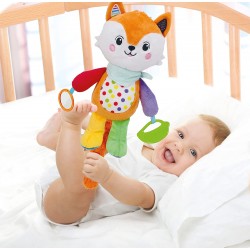 Clementoni - Happy Fox-Peluche Neonato, Giocattolo Bambini 0-36 Mesi-100% Lavabile - CL17792